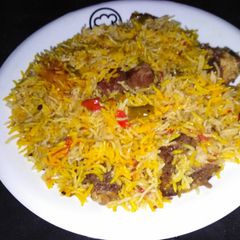 A picture of Mutton biryani (iftar meal).