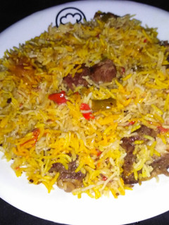 A picture of Mutton biryani (iftar meal).