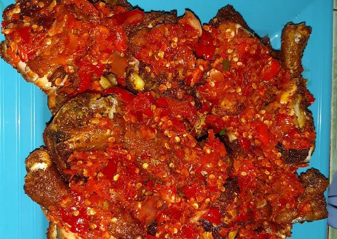 Ayam penyet sambal geprek