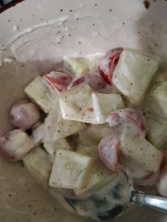 A picture of Cucumber Citrus Note Salad.
