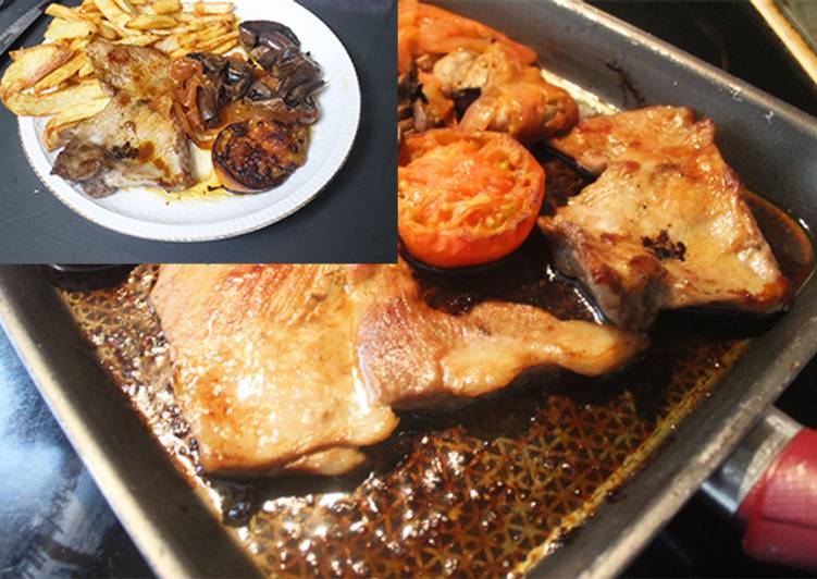 Secreto de cerdo con champiñones