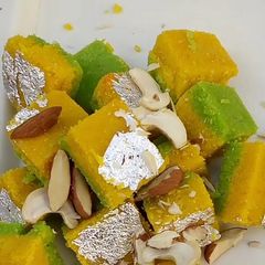A picture of Suji Mawa Burfi.
