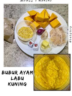 Foto resep Mpasi 9 bulan: bubur ayam labu kuning