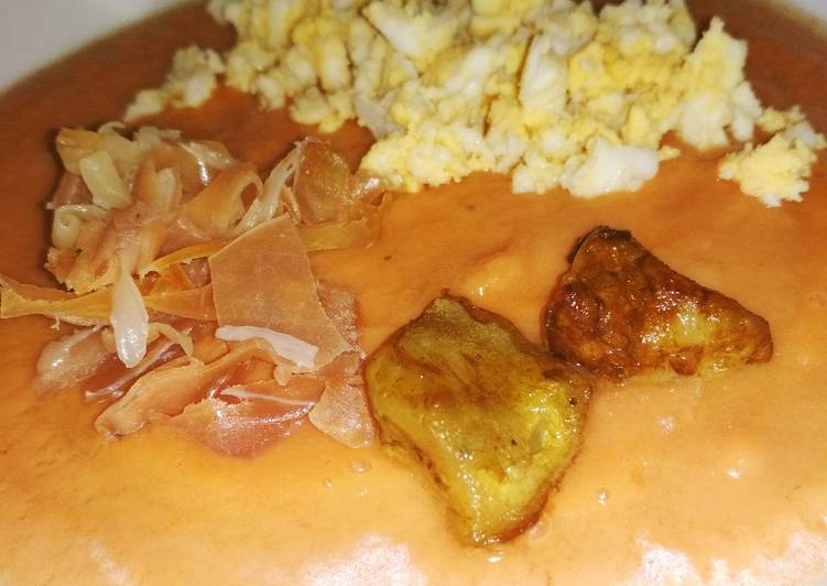 Salmorejo de tomate y berenjena (sin gluten)