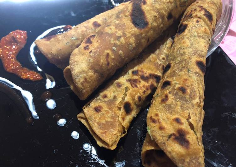Recipe of Super Quick Homemade Methi Achari masala paratha