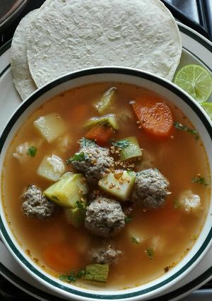 A picture of Beef Albondigas Soup.