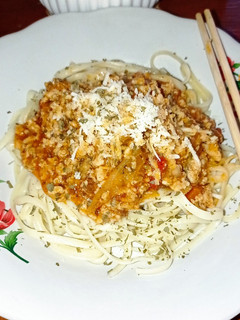 Foto resep Pasta spaghetti sauce bolognese beef chiken🍝🍝