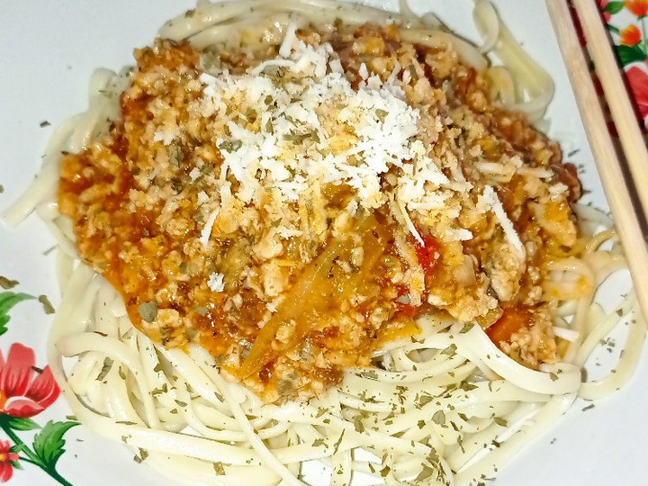 Ternyata begini lho! Resep memasak Pasta spaghetti sauce bolognese beef chiken🍝🍝 yang sedap