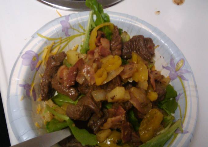 Steps to Prepare Favorite Steak stir fry salad