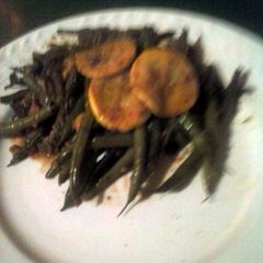 A picture of Brad's green bean and yellow squash saute.