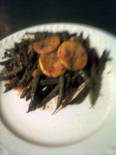 A picture of Brad's green bean and yellow squash saute.