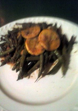 A picture of Brad's green bean and yellow squash saute.