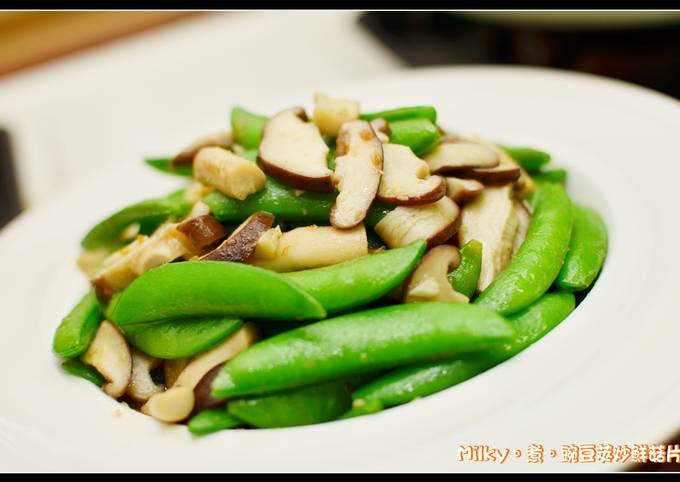 料理 - 豌豆莢炒鮮菇片 食譜成品照片