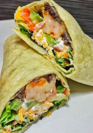 A picture of Spicy Shrimp Burritos.