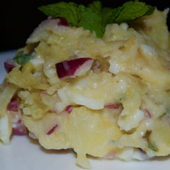 A picture of Minty baked Potato Salad.