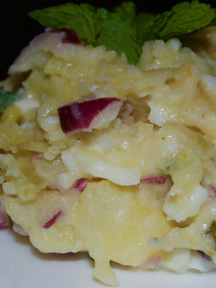 A picture of Minty baked Potato Salad.