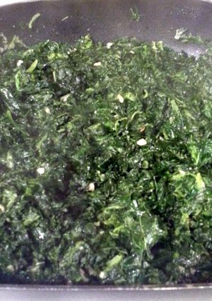 A picture of Sauteed spinach and kale.
