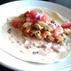 A picture of Snapper Tacos with Chipotle Cream.