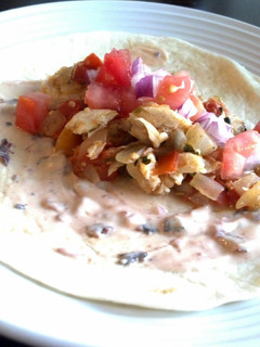 A picture of Snapper Tacos with Chipotle Cream.