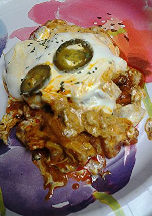 A picture of Almost chicken enchiladas casserole.