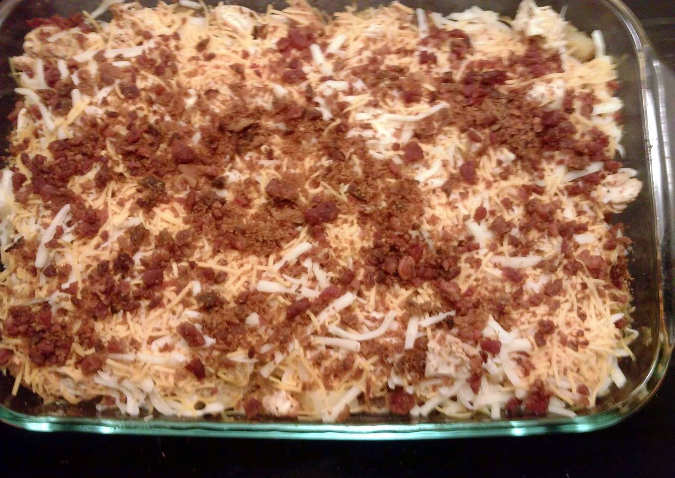 Nikki's Loaded potato,chicken, bacon and cheese casserole