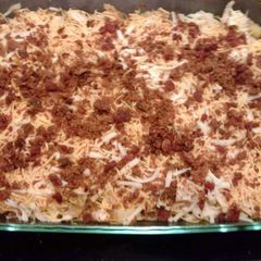 A picture of Nikki's Loaded potato,chicken, bacon and cheese casserole.