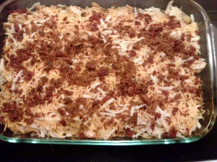 Easy Way Make Nikki's Loaded potato,chicken, bacon and cheese casserole the So Delicious Delicious