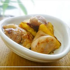 Braised Sweet Potato & Chicken with Butter and Miso A picture of Braised Sweet Potato & Chicken with Butter and Miso.