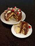 Vanilla and Chocolate Striped Butter Layer Cake