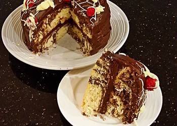Ultimate Making Recipe Vanilla and Chocolate Striped Butter Layer Cake Delicious Steady