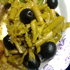 A picture of Asparagus and ripe olive.