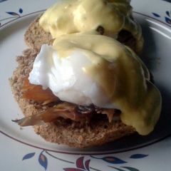 A picture of Smoked Mackerel, Poached Eggs and Hollandaise.