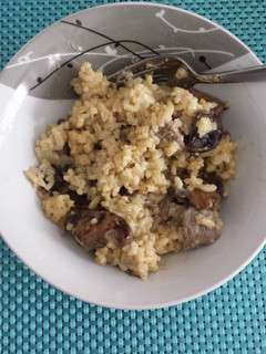 A picture of Gorgonzola & Mushroom Steak Risotto.