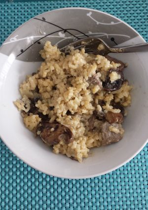 A picture of Gorgonzola & Mushroom Steak Risotto.