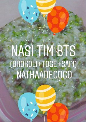 Foto resep Nasi Tim BTS (Brokoli+Toge+Sapi) MPASI 1y++
