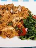 Jollof rice with spinach