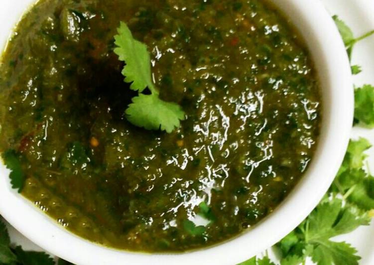 Recipe of Ultimate Roasted Capsicum Chutney with mint and Coriander