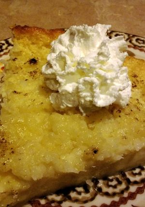 A picture of In a flash, shortcut coconut custard pie.
