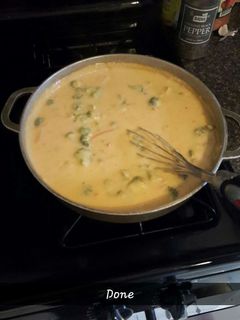 A picture of Broccoli cheddar soup.