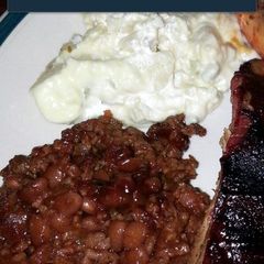 A picture of BBQ baked beabs.