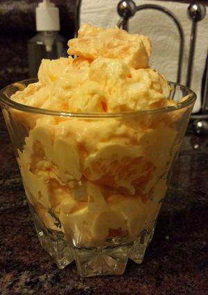 A picture of Orange Fluff Jello Salad.