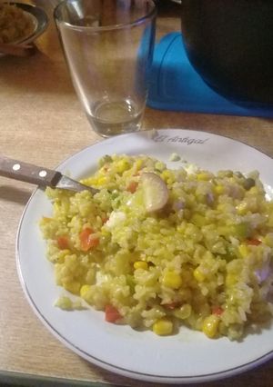 Una foto de Arroz vegano económico