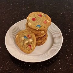 A picture of Red, White and Blue Chocolate Chip Cookies.