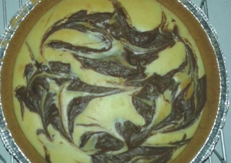 Recipe of Quick Vanilla-Chocolate Swirl Hazelnut Cheesecake