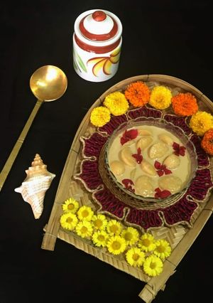 A picture of Rice Dumplings in Jaggery Malai.