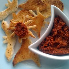 A picture of Vickys Ghastly 'Ghostinis' with Bloody Tapenade.