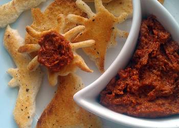 Unique Cuisine Vickys Ghastly Ghostinis with Bloody Tapenade Practical Delicious