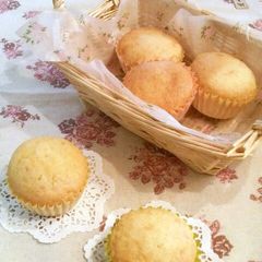 A picture of Muffins Made Easily with Pancake Mix and Heavy Cream.
