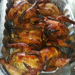 A picture of Smoked Cornish Hens.