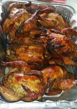 A picture of Smoked Cornish Hens.